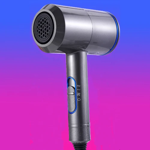HSIPRO 2000 Вт электрический фен для волос трубка для курения в форме молотка фен Отрицательный ион воздух в пределах 2 ветра насадки для глянцевых блестящих волос 3 скорости - Цвет: Gray blue