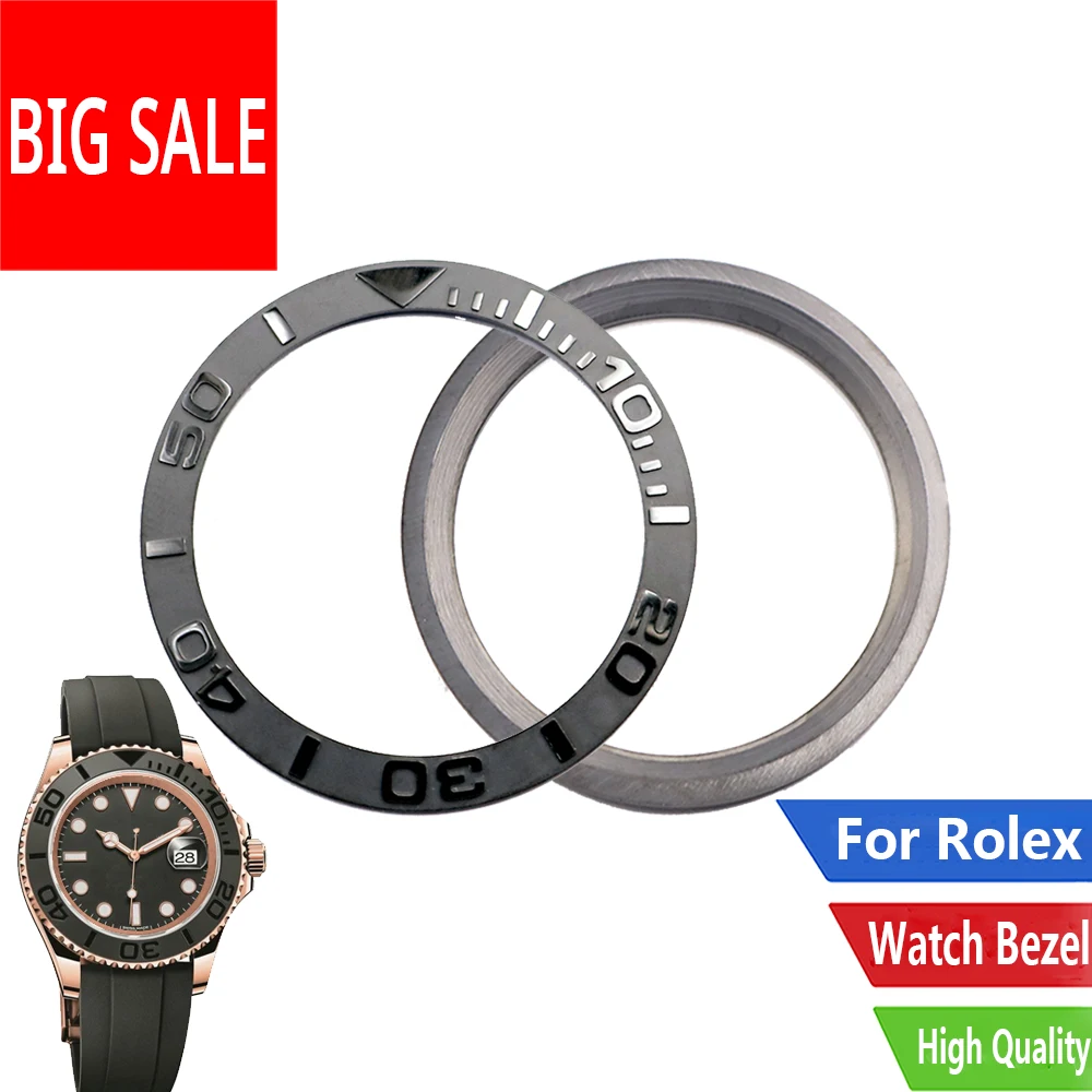 

Rolamy Replacement Grey Black Watch Pure Ceramic Bezel Insert For 38 40mm 116655 Rolex Yacht master Oysterflex Seiko SKX007