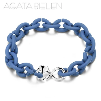 

New Fashion Bracelet Men Ocean Blue Hard Rubber Top Quality Bracelets For Women Men Jewellery Gift 2020