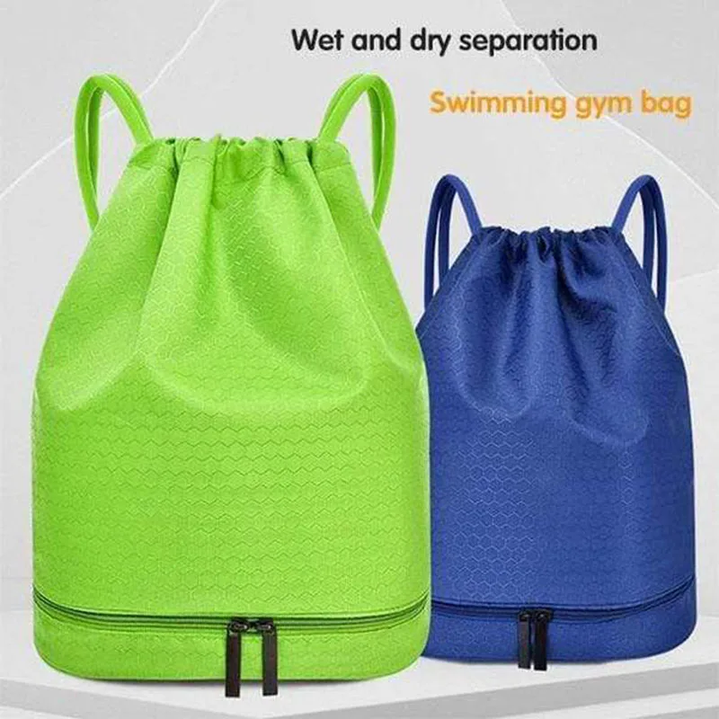 Molhado e seco drawstring mochila com caixa