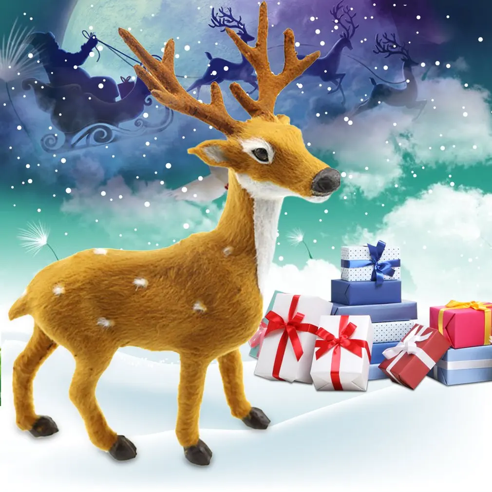 Kids Stuffed Animal Toys Xmas Elk Animal Plush Baby Cute Deer Christmas Decor Room Doll Good Gift Toys For Children 15-50CM