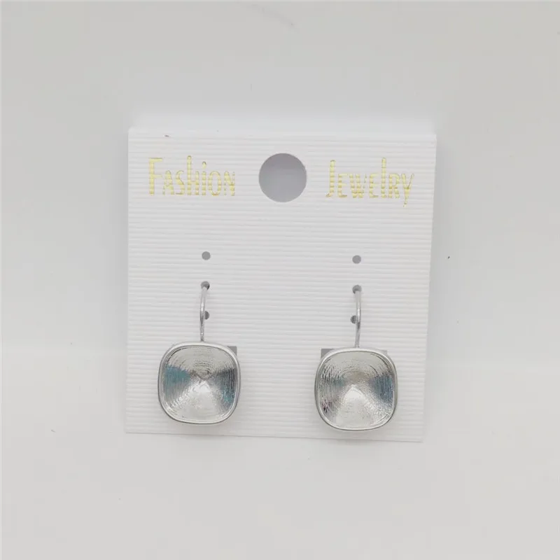 

Ms Betti new design earring findings Austria crystal 4470 12mm Cushion Square Fancy Stone settings fits accessories