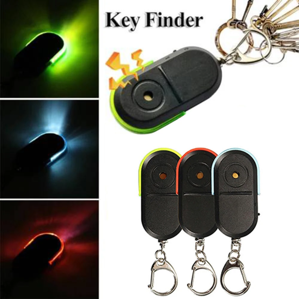 

Anti-Lost Alarm Key Finder Locator Tracker Keychain Whistle Sound with LED Light Lobster Clamp