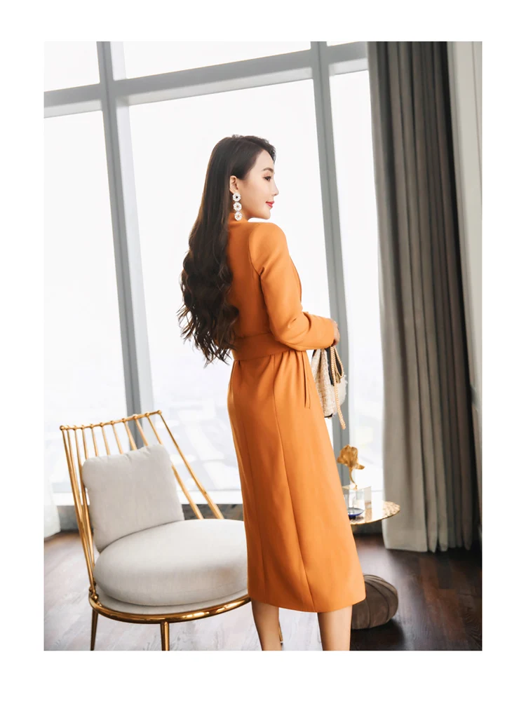 Осень и Новинка зимы Стиль Южная Корея Dongdaemun талии облегающие Slim Fit для похудения женские Сапоги выше колена со складками с отложным воротником до середины колен