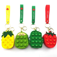 Porte monnaie en Silicone pour filles, porte clé, Cactus mignon, avocat, fossette Simple, Jouet Anti Stress pour enfants 