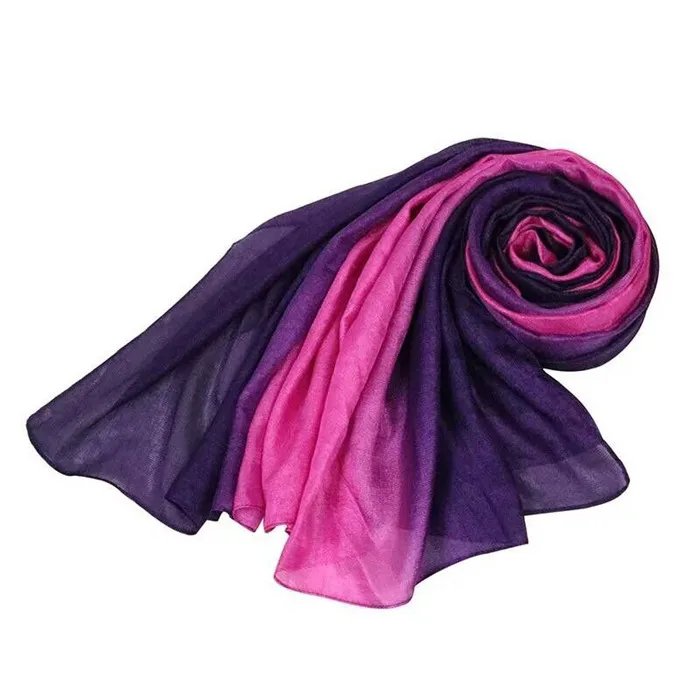 Модный женский шарф градиентный цвет пашмины foulard солидный галстук-бабочка шарф 10 шт./партия - Цвет: Розово-красный