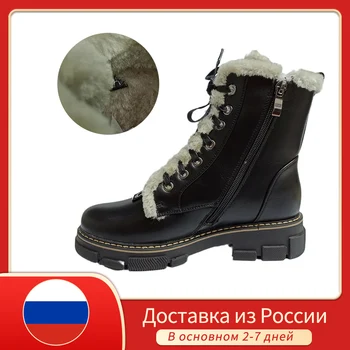 

RU Shipping Women Fashion Ankle Boots Motorcycle Short Boots Female 2020 Autumn Winter Thick Warm Women Fashion Martin Boots