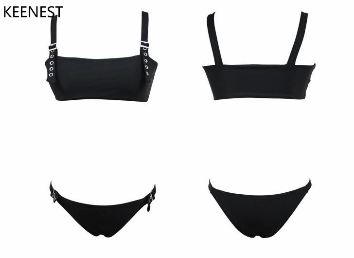KEENEST Sexy Bikini Brazilian Swimsuit Keyhole Swimwear Female Bathing Suit Buckle Bikini Women Thongs Biquinis