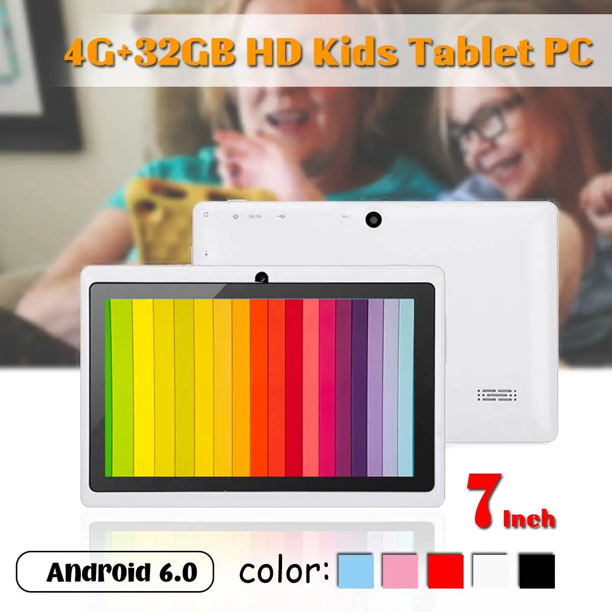

Hot Sales LEORY 7 inch HD Kids Tablet PC 4G+32GB Android 6.0 Quad Core 4000mAh Children Pad WIFI bluetooth Navigation Tab