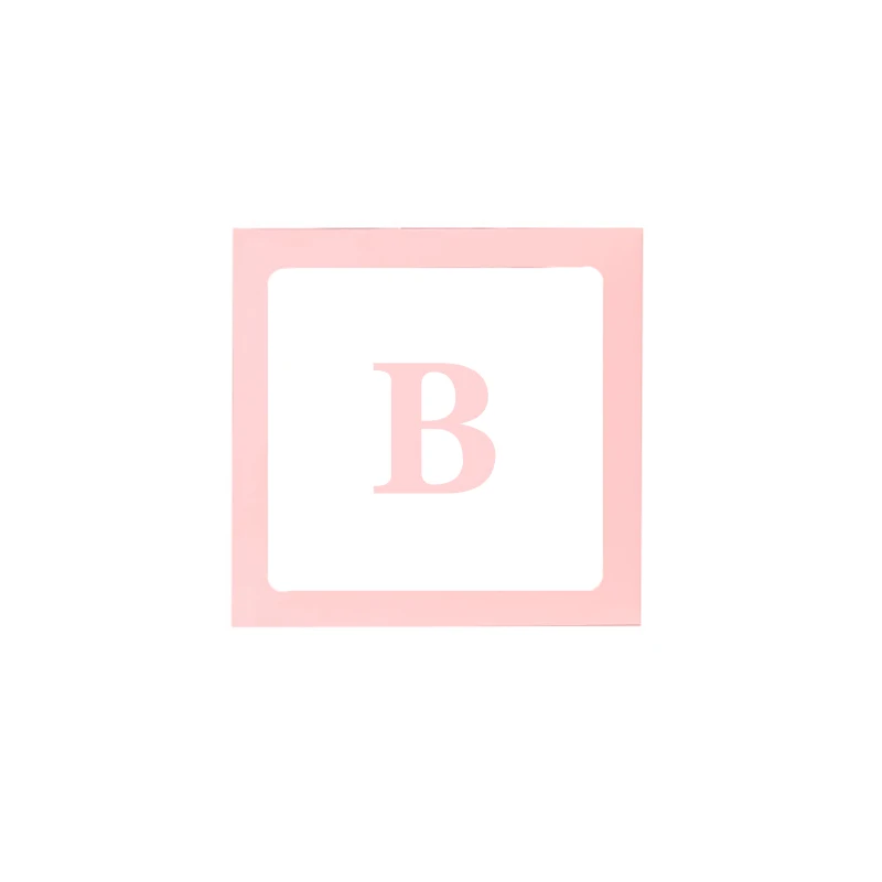 Pink B 4 шт. детская коробка с надписью «Love» для украшения дня рождения для детей, свадебный реквизит для обустройства, самодельные буквы для детского душа - Цвет: Pink B