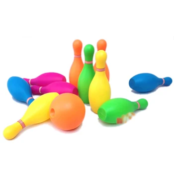 

NEW Kids Solid Color Pins Balls Bowling Game Bowling Toy Indoor Sport Development Toy 1 Set