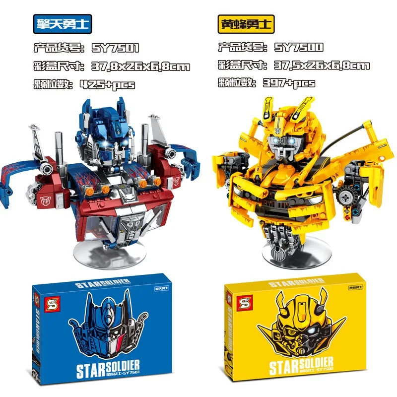 

Transformation Bumblebees Compatible Legos Robot Brickheadz Voltron Super Heroes Building Blocks Bricks Toys for Children Gifts