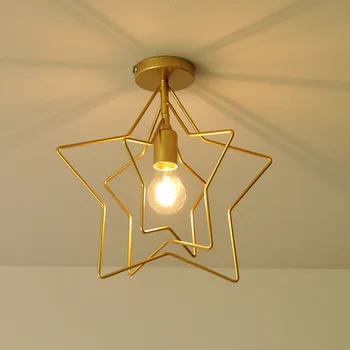 

Nordic Children Room Kindergarten Corridor Aisle Ceiling Light 2020 Popular Iron Multilayer Five-Pointed Star Decorate Luminaire