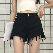 Short en Denim taille haute pour femmes, nouvelle collection été, pantalon court à jambes larges, mode étudiante, tendance