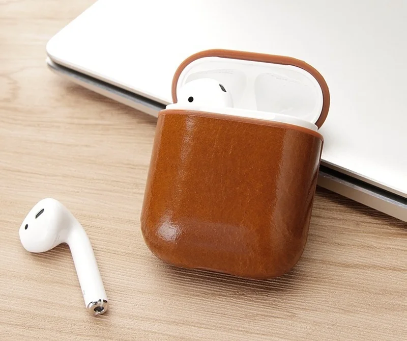 brown Earphone Case For AirPods 1 Bluetooth Wireless Protective Skin Cover