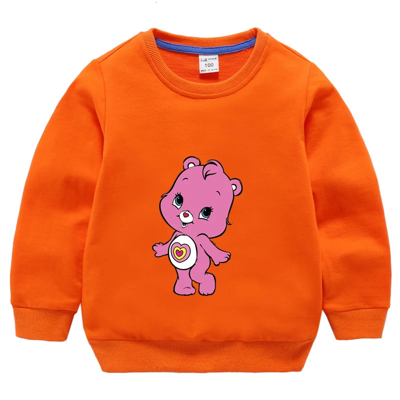 Одежда для мальчиков и девочек Care Bears забавные скрещивающиеся цвет детское модное осеннее топы с круглым вырезом; футболки с изображением мультипликационных персонажей для детей футболка детская толстовка - Цвет: as picture