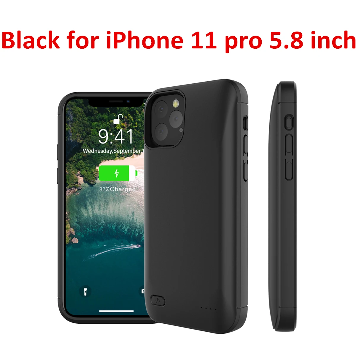 Для iPhone 11 SE 5 5S чехол для зарядного устройства 4000 мАч Внешний внешний аккумулятор чехол для зарядки для iPhone XS 7 8 plus 6 6S Чехол для аккумулятора - Цвет: Black for 11pro 5.8