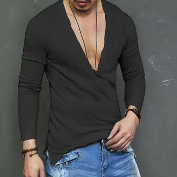 

Meihuida Men Henley Shirt Tee Tops Long Sleeve Stylish Slim Fit T-shirt Button placket Casual men Outwears Popular Design