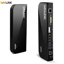 Wavlink 7 USB 3,0/2,0 портов Универсальная док-станция с двойной головкой до 1080P 2k HD док-станция для ноутбука для Mac OS Windows US/