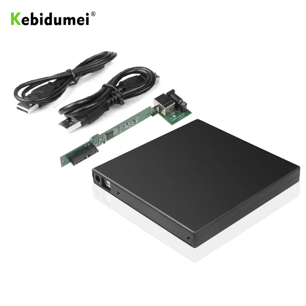 Kebidumei Тонкий портативный USB 2 0 DVD CD DVD-Rom чехол SATA Внешний для ноутбука CD/DVD