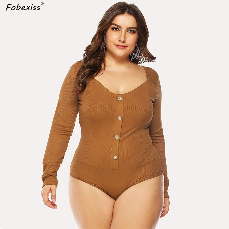 

Camel Plus Size Bodysuit Woman Long Sleeve Backless V Neck Elegant Basic Fitting Bodysuit Autumn Spring Skinny Bodysuit Women
