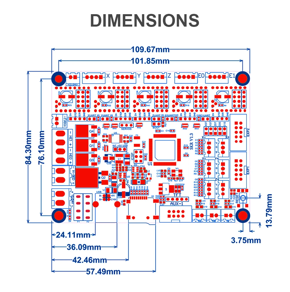 SKR V1.3 3d принтер 32 бит управления TMC2208 A4988 3d принтер части MKS GEN L Ramps 1,4 SKR PRO для Ender 3 CR10