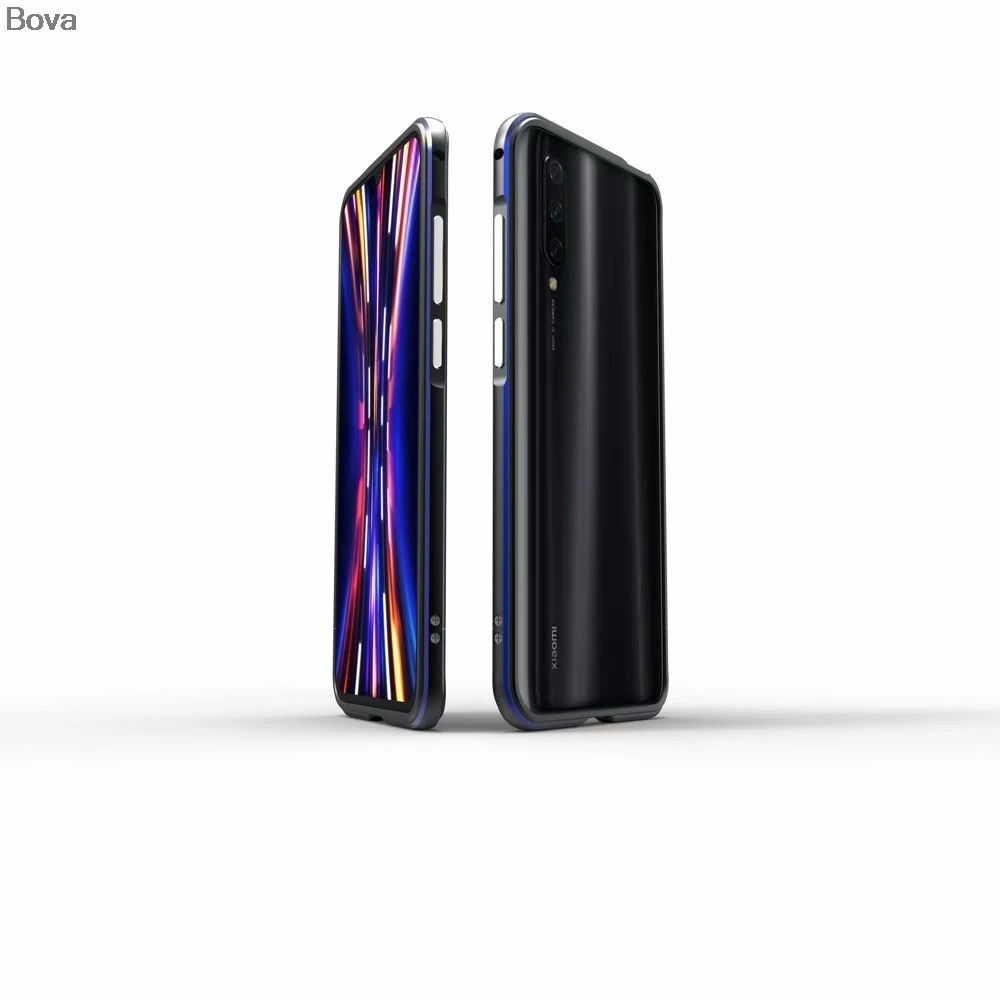 Чехол для Xiao mi CC9 роскошный Ультратонкий бампер alu mi num для Xiaomi mi CC9 6,3"+ 2 пленки(1 передняя+ 1 задняя - Цвет: Blue Black