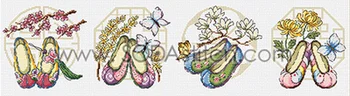 

Top cross stitch kit Animal cotton thread Love lock canvas stitching embroidery SODA G112 Flower Shoes