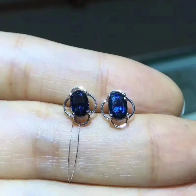 

18K золото натуральный сапфир серьги элегантное Ювелирное Украшение для женщин серьги