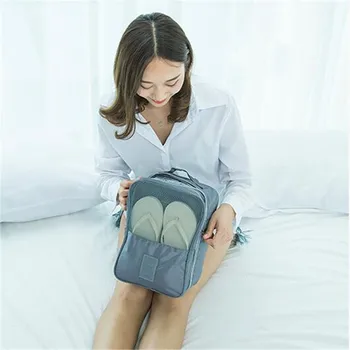 

Blue gray Oxford nylon net cloth Shoe Storage Bag Travel and Daily Use shoe storage bag compartment organizes Holds 3 Pair Shoes