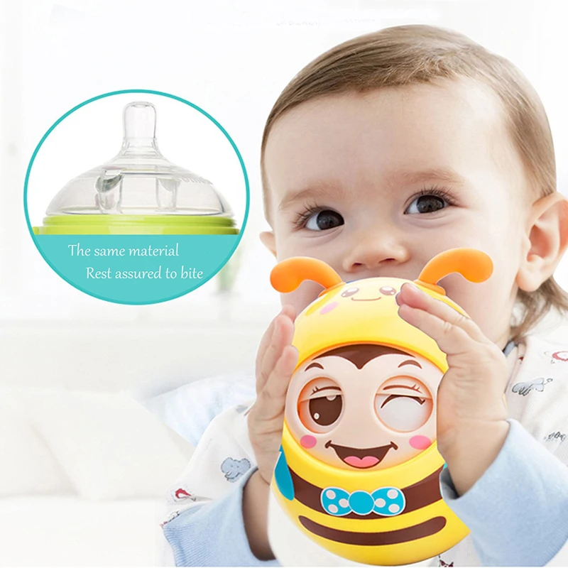 Новые детские погремушки мобильный кукла колокольчик мигает глаза неваляшка силиконовый Прорезыватель для зубов игрушка забава для новорожденных подарок для ребенка 0-12 месяцев Игрушки