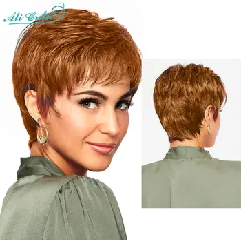 

Ali Grace Pixcut Short Bob Wigs Straight Bob Wig 8inch Machine Made Human Hair Wigs Honey Blonde Human Hair Wigs for Women