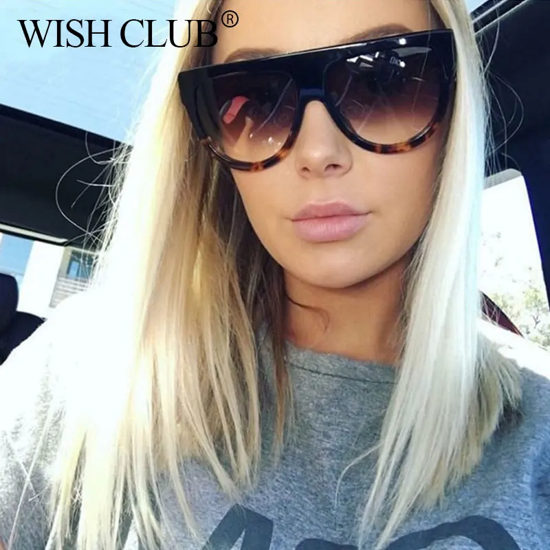 WISH CLUB модные брендовые дизайнерские солнцезащитные очки для женщин негабаритные
