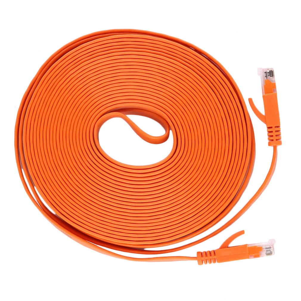 Cable Length: 15M, Color: Blue Computer Cables 10m 15m CAT6 Flat UTP Ethernet Network Cable RJ45 Patch LAN cablefor Internet Network Patch LAN Cable Cord for PC Computer