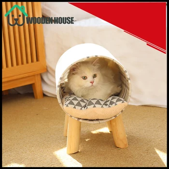 

Cute Cat House Beds Cylinder Wooden Pet Hammock Comfortable Cat Pet Bed Shelf Seat Beds High Quality Pet Supplier