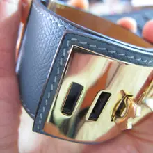 316L Нержавеющая сталь широкий телячья кожа браслет серебро/золото Цвет Панк ювелирные изделия для женщин