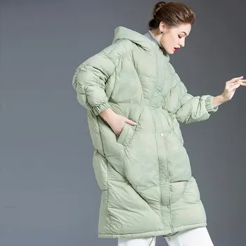 

Maternity Clothes Winter Thickened Down Jacket Women 2020 Loose Medium Length Hooded Large Cocoon Down White Duck Down Jacket