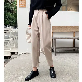 

Alien Kitty Fashion Women Woolen Warm Ankle-Length Pants Casual High Waist Plus Size Autumn Chic Hot Women Wide Leg Trousers