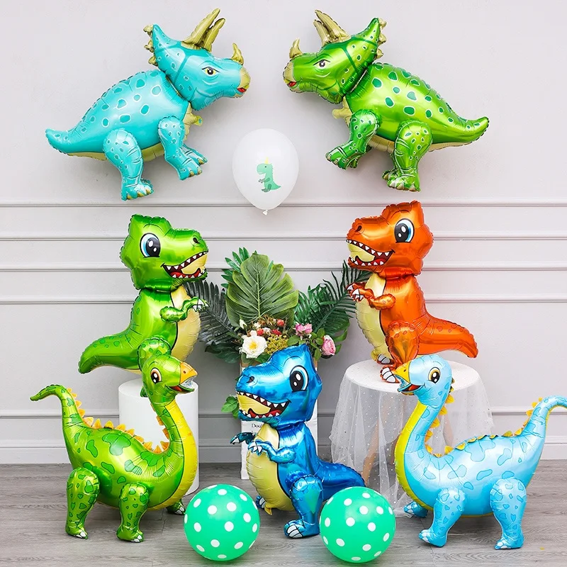 1 Large 4D Walking Assemble Dinosaur Foil Balloon Animal Balloons Childrens Birthday Party Decorations Kids Toy | Дом и сад