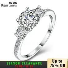 DreamCarnival1989 Игристые CZ Кольцо для Для женщин Обручение Jewelry Юбилей подарок родий Цвет Princess Crown Анель bagues Femme