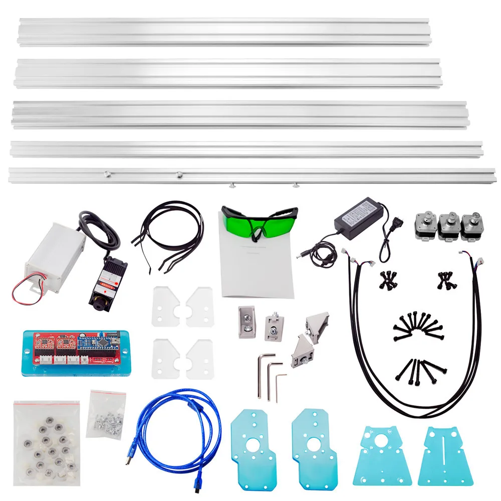 US $139.86 65x50cm Mini 3000mw Laser Engraver Machine Blue Cnc Laser Engraving Machine Diy Engraver Desktop Wood RouterCutter Laser Goggle