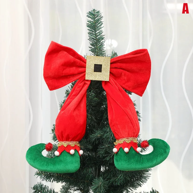 A Elf Legs Hanging Decor Christmas Tree Bow Elf Boots Pendant Xmas Tree Hanging Ornament Home Decor DTT88 - Цвет: A