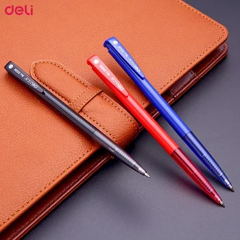 

Deli 60Pcs Black Red Blue Ink Ballpoint Pens For Writing Student Stationery Luxury Rollerball 0.7mm Ball Pen Office Accessories