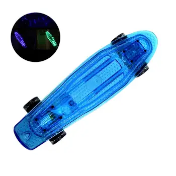 

22 Inch Cruiser Board Kids Skateboard with LED Light Up Wheels Mini Cruiser Skateboard for Kids Teens Adults