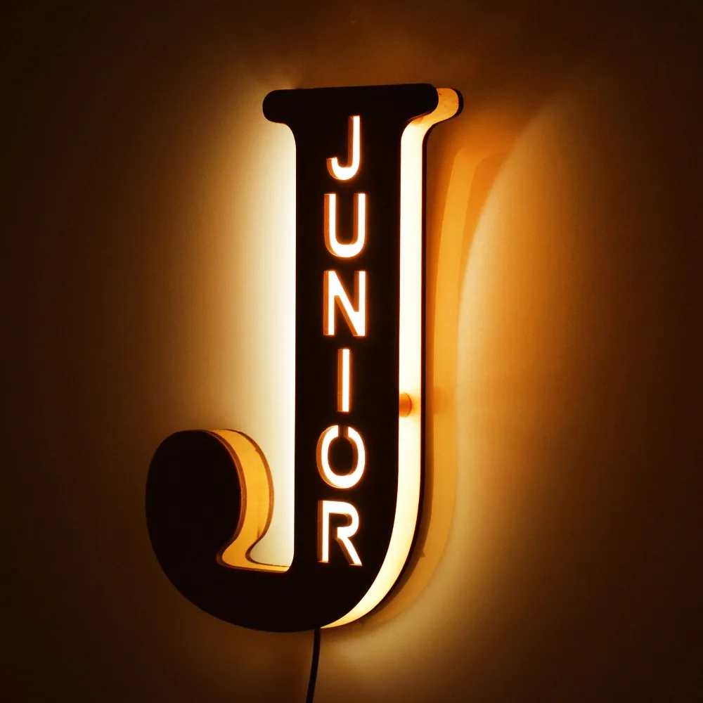 garden wall lights VIP custom name 26 Letters night light 24cm plug in wall lamp