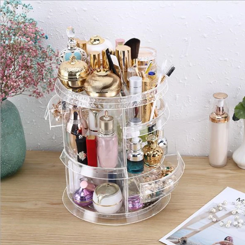 

2019 Newstyle Large Capacity multi-functional Spin acrylic cosmetic storage box beautiful beautiful for all cosmetics Gifts