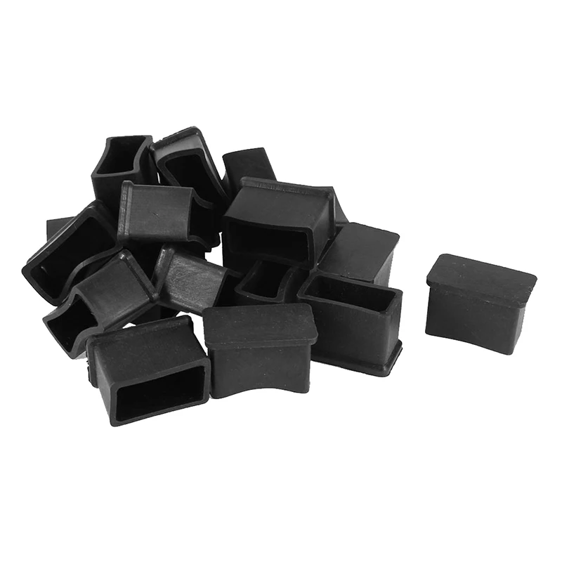 

20 Pcs Water & Wood 15mm x 30mm Chair Table Leg Rectangle Covers Floor Protectors