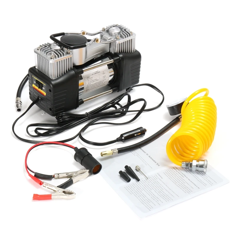 

150PSI 60L 12V Air Compressor 150PSI 4WD Car Tire Inflator Pump Portable Kit Pressure Pump Dual Cylinder Pressure Pump Tool Sets