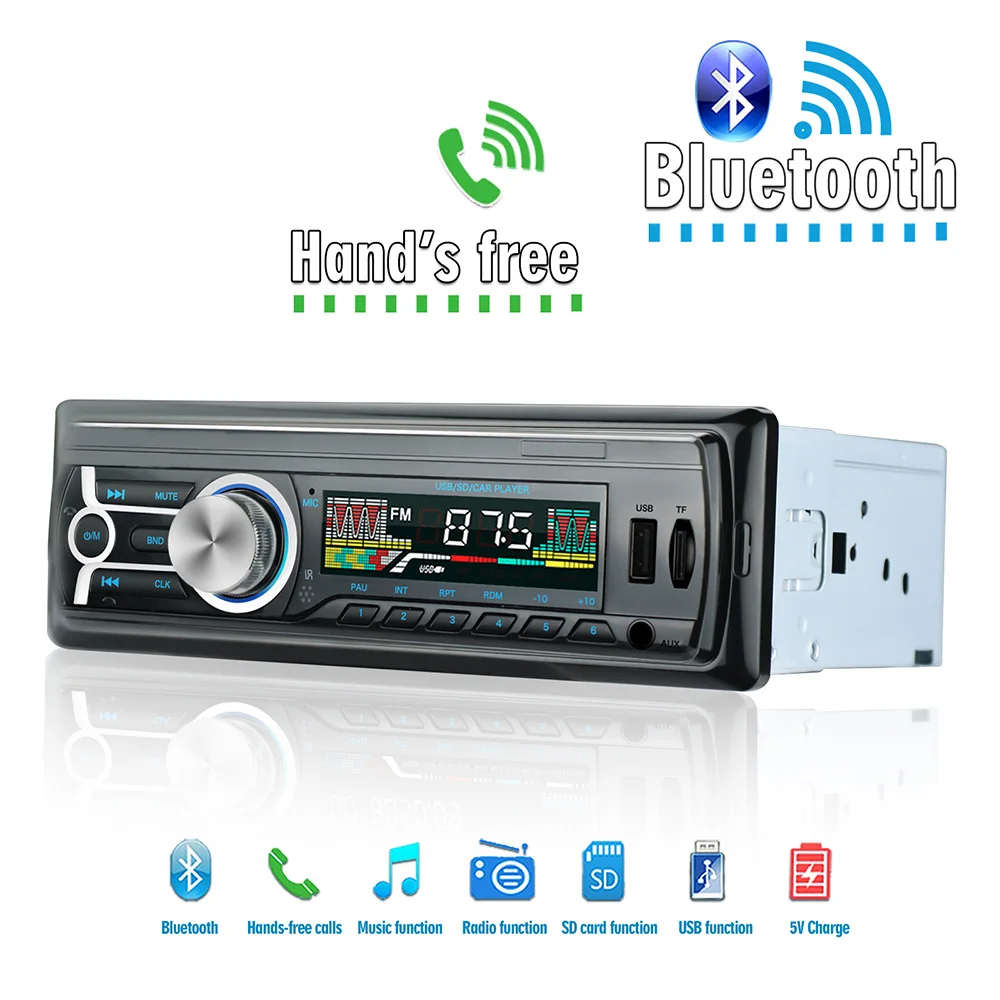 1 DIN 12 В автомобильное радио беспроводная Bluetooth стерео fm-радио Аудио Автомобильный плеер MP3/USB/TF/AUX-IN система центрального управления BY005