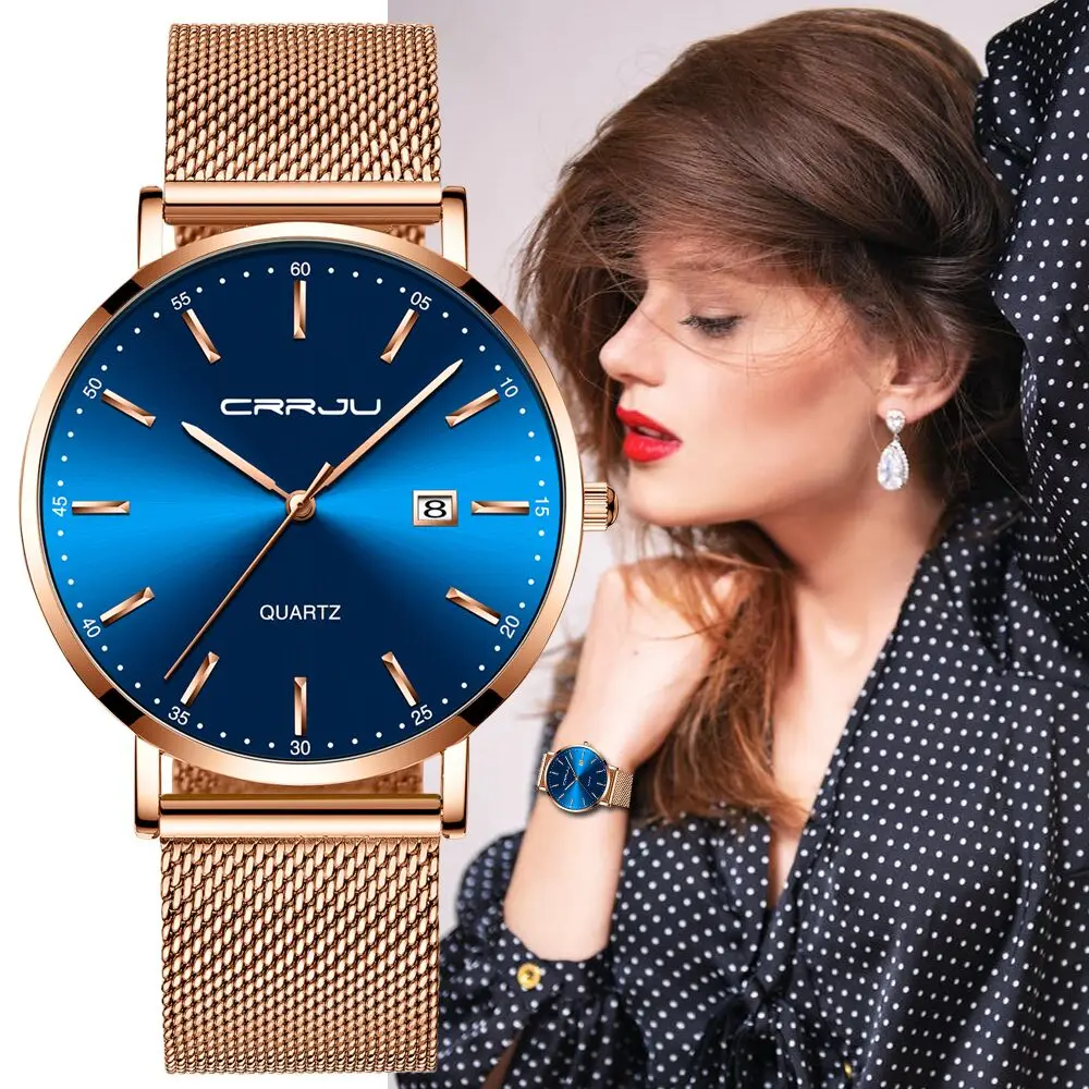 Reloj Mujer CRRJU женские часы Wonme's бизнес кварцевые часы дамские лидирующий бренд роскошные женские наручные часы для девушек